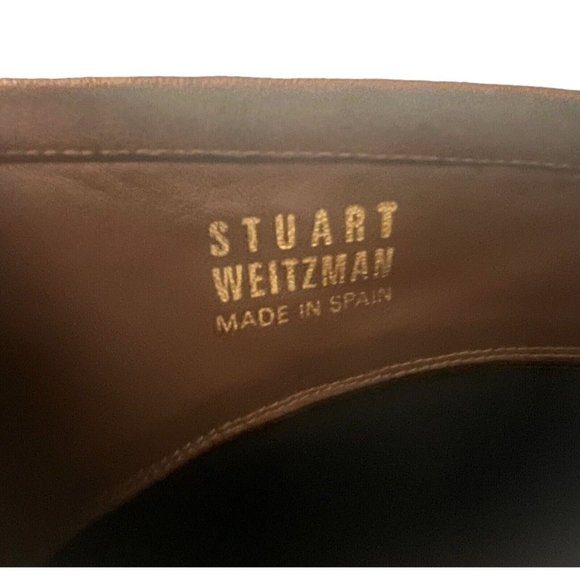 Stuart Weitzman Womens Sz 8.5  Leather Wedge Pull On Short Boots Brown Casual - Picture 12 of 16